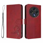 For UMIDIGI G100 Litter Panda Embossing RFID Leather Phone Case with Lanyard(Wine Red) - 2