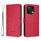 For UMIDIGI Note 90 Litter Panda Embossing RFID Leather Phone Case with Lanyard(Rose Red) - 2