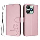 For Wiko T20 Litter Panda Embossing RFID Leather Phone Case with Lanyard(Pink) - 2