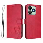 For Wiko T20 Litter Panda Embossing RFID Leather Phone Case with Lanyard(Rose Red) - 2