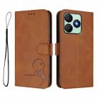 For Wiko T20 Litter Panda Embossing RFID Leather Phone Case with Lanyard(Brown) - 2