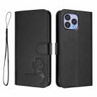 For Wiko T60 / Cubot P80 Litter Panda Embossing RFID Leather Phone Case with Lanyard(Black) - 2