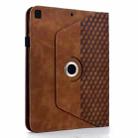 For iPad 10.2 2021 / Air 10.5 Rotatable Rhombus Embossed Smart Leather Tablet Case(Brown) - 3