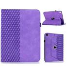 For iPad 10.2 2021 / Air 10.5 Rotatable Rhombus Embossed Smart Leather Tablet Case(Purple) - 1