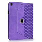 For iPad 10.2 2021 / Air 10.5 Rotatable Rhombus Embossed Smart Leather Tablet Case(Purple) - 3