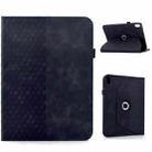For iPad 2025 / 2022 Rotatable Rhombus Embossed Smart Leather Tablet Case(Black) - 1