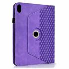 For iPad 2025 / 2022 Rotatable Rhombus Embossed Smart Leather Tablet Case(Purple) - 3