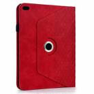 For iPad 9.7 2018 / 2017 / Air 2 / 1 Rotatable Rhombus Embossed Smart Leather Tablet Case(Red) - 3