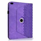 For iPad 9.7 2018 / 2017 / Air 2 / 1 Rotatable Rhombus Embossed Smart Leather Tablet Case(Purple) - 3