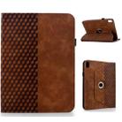 For iPad mini 2024 / mini 6 Rotatable Rhombus Embossed Smart Leather Tablet Case(Brown) - 1