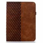 For iPad mini 2024 / mini 6 Rotatable Rhombus Embossed Smart Leather Tablet Case(Brown) - 2