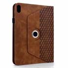 For iPad mini 2024 / mini 6 Rotatable Rhombus Embossed Smart Leather Tablet Case(Brown) - 3