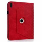 For iPad mini 2024 / mini 6 Rotatable Rhombus Embossed Smart Leather Tablet Case(Red) - 3