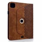 For iPad Air 11 2024 / 2025 Rotatable Rhombus Embossed Smart Leather Tablet Case(Brown) - 3