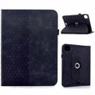For iPad Air 11 2024 / 2025 Rotatable Rhombus Embossed Smart Leather Tablet Case(Black) - 1