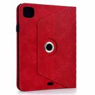 For iPad Air 11 2024 / 2025 Rotatable Rhombus Embossed Smart Leather Tablet Case(Red) - 3