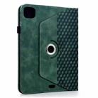 For iPad Air 11 2024 / 2025 Rotatable Rhombus Embossed Smart Leather Tablet Case(Green) - 3