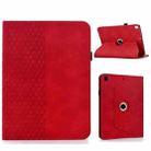 For Samsung Galaxy Tab S6 Lite 2024 Rotatable Rhombus Embossed Smart Leather Tablet Case(Red) - 1