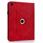 For Samsung Galaxy Tab S6 Lite 2024 Rotatable Rhombus Embossed Smart Leather Tablet Case(Red) - 3