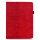 For Samsung Galaxy Tab S10 FE / S9 Rotatable Rhombus Embossed Smart Leather Tablet Case(Red) - 2