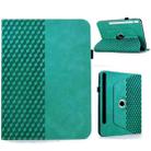 For Samsung Galaxy Tab S9 FE+ / S9+ Rotatable Rhombus Embossed Smart Leather Tablet Case(Light Blue) - 1