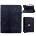For Samsung Galaxy Tab S9 FE+ / S9+ Rotatable Rhombus Embossed Smart Leather Tablet Case(Black) - 1