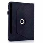 For Samsung Galaxy Tab S9 FE+ / S9+ Rotatable Rhombus Embossed Smart Leather Tablet Case(Black) - 3