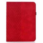 For Samsung Galaxy Tab S9 FE+ / S9+ Rotatable Rhombus Embossed Smart Leather Tablet Case(Red) - 2
