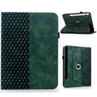 For Samsung Galaxy Tab S9 FE+ / S9+ Rotatable Rhombus Embossed Smart Leather Tablet Case(Green) - 1