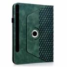 For Samsung Galaxy Tab S9 FE+ / S9+ Rotatable Rhombus Embossed Smart Leather Tablet Case(Green) - 3