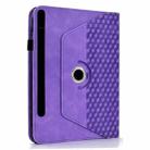 For Samsung Galaxy Tab S9 FE+ / S9+ Rotatable Rhombus Embossed Smart Leather Tablet Case(Purple) - 3