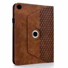 For Samsung Galaxy Tab A9+ Rotatable Rhombus Embossed Smart Leather Tablet Case(Brown) - 3