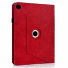 For Samsung Galaxy Tab A9+ Rotatable Rhombus Embossed Smart Leather Tablet Case(Red) - 3