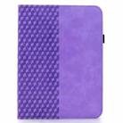 For Samsung Galaxy Tab A9+ Rotatable Rhombus Embossed Smart Leather Tablet Case(Purple) - 2