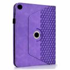 For Samsung Galaxy Tab A9+ Rotatable Rhombus Embossed Smart Leather Tablet Case(Purple) - 3