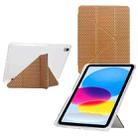 For iPad 2025 / 2022 Y-Fold Pyramid Texture Smart Leather Tablet Case(Gold) - 1