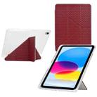 For iPad 2025 / 2022 Y-Fold Pyramid Texture Smart Leather Tablet Case(Red) - 1