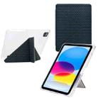 For iPad Air 11 2024 / 2025 Y-Fold Pyramid Texture Smart Leather Tablet Case(Green) - 1
