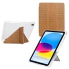 For iPad mini 2024 / mini 6 Y-Fold Pyramid Texture Smart Leather Tablet Case(Gold) - 1