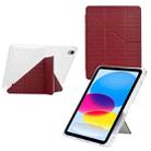 For iPad mini 2024 / mini 6 Y-Fold Pyramid Texture Smart Leather Tablet Case(Red) - 1