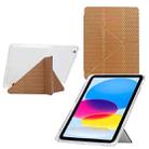 For iPad 10.2 2021 / Air 10.5 Y-Fold Pyramid Texture Smart Leather Tablet Case(Gold) - 1