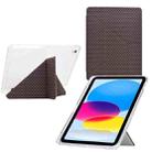 For iPad 10.2 2021 / Air 10.5 Y-Fold Pyramid Texture Smart Leather Tablet Case(Brown) - 1