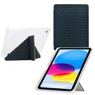 For iPad 10.2 2021 / Air 10.5 Y-Fold Pyramid Texture Smart Leather Tablet Case(Green) - 1