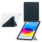For iPad 9.7 2018 / 2017 / Air 2 / 1 Y-Fold Pyramid Texture Smart Leather Tablet Case(Green) - 1