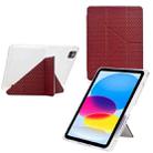 For iPad Air 13 2024 / 2025 / Pro 12.9 Y-Fold Pyramid Texture Smart Leather Tablet Case(Red) - 1