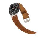 For Samsung Galaxy Watch8 / Watch8 Classic Crazy Horse Leather Watch Band(Dark Red Brown Titanium) - 2