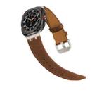 For Samsung Galaxy Watch8 / Watch8 Classic Crazy Horse Leather Watch Band(Dark Brown Titanium) - 2