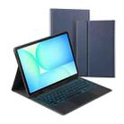 For Samsung Galaxy Tab S10 FE+ PST-X620 Touchpad Backlight Bluetooth Keyboard Leather Tablet Case(Dark Blue) - 1