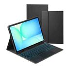 For Samsung Galaxy Tab S10 FE+ PST-X620 Touchpad Backlight Bluetooth Keyboard Leather Tablet Case(Black) - 1