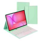 For Samsung Galaxy Tab S10 FE+ PST-X620 Touchpad Backlight Bluetooth Keyboard Leather Tablet Case(Green) - 1